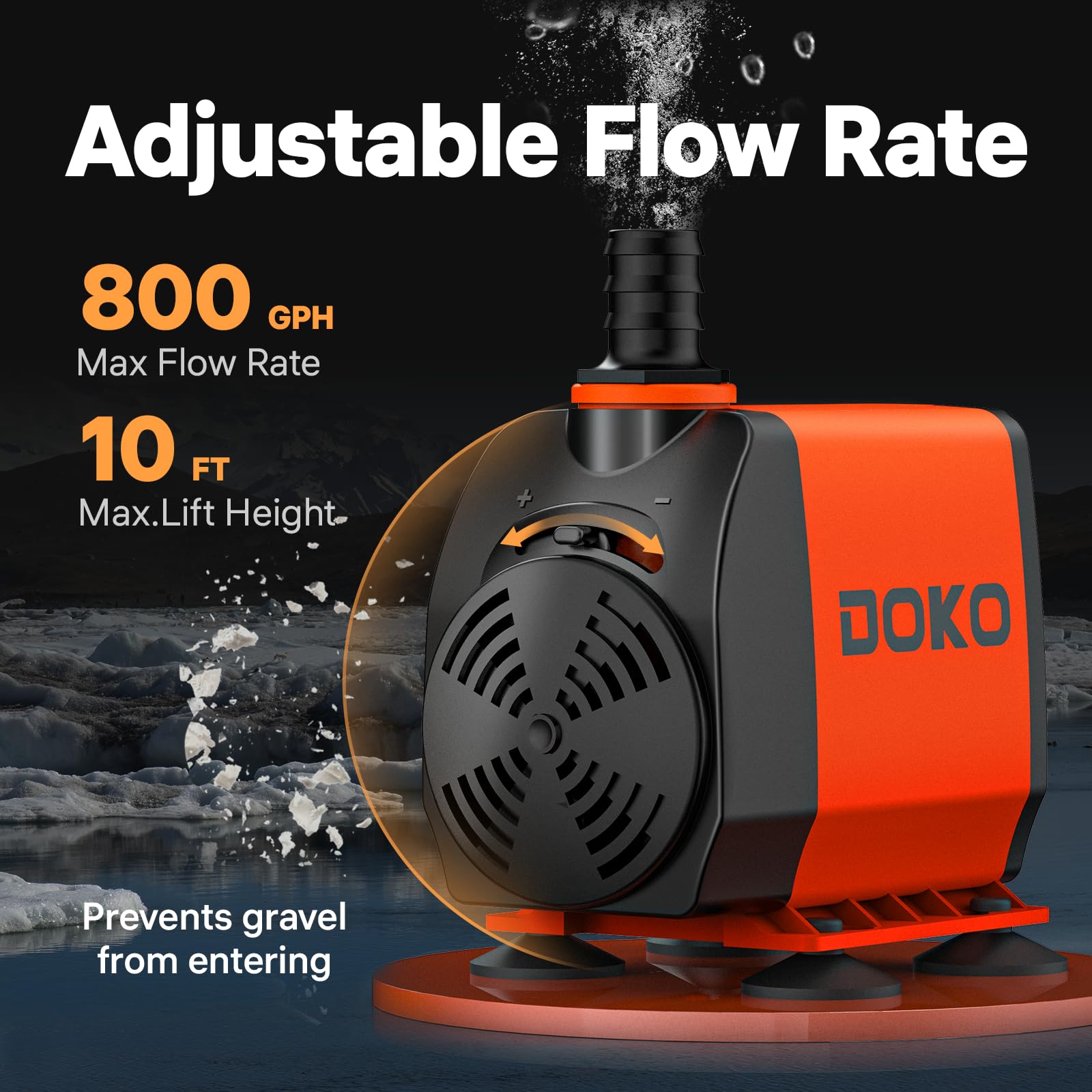 DOKO dessous avec 4 ventouses garantissant fixation stable et sans perçage