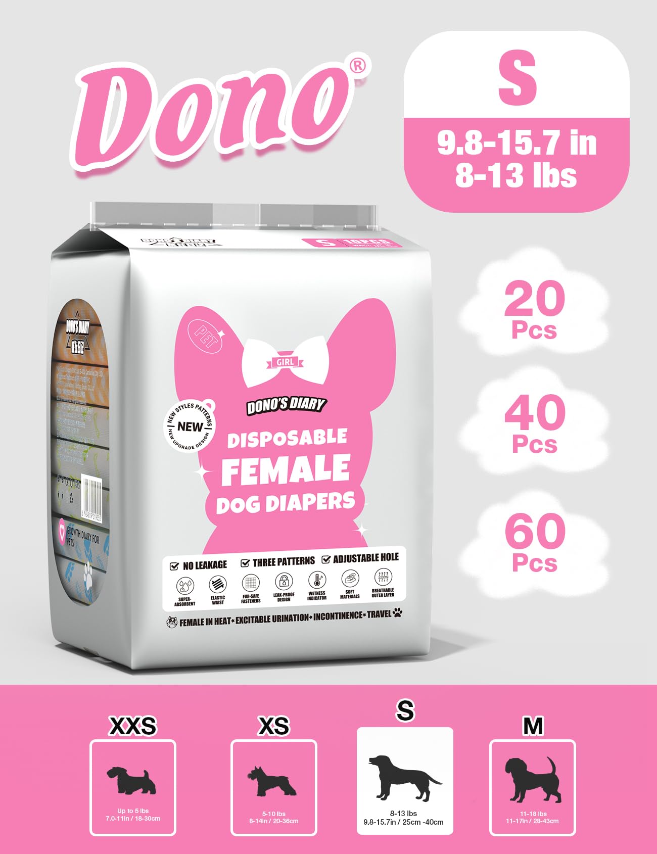 Dono bord élastique 360° anti-fuites offrant maintien sûr pendant mouvement