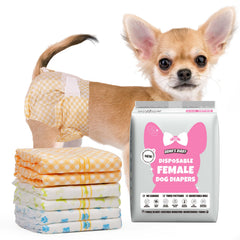 Dono face avant emballage montrant 60 couches pour chiots et confort