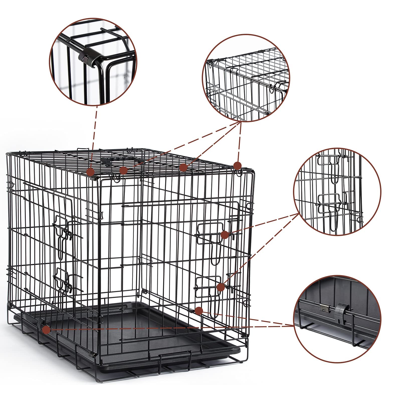 DONORO housse marron Oxford 600D en place protégeant et isolant la cage
