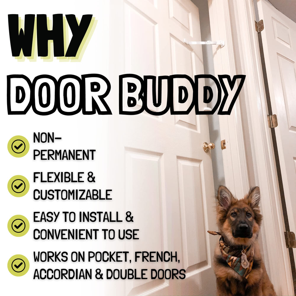 Door Buddy fixé à l'arrière de la porte pour tenue renforcée contre chiens