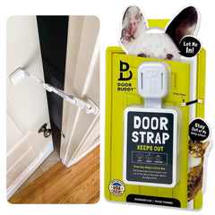 Door Buddy face avant du packaging montrant la sangle et bénéfice d'installation simple