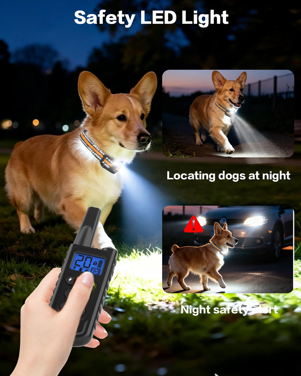 Doparet collier lumière LED activée pour visibilité nocturne et sécurité