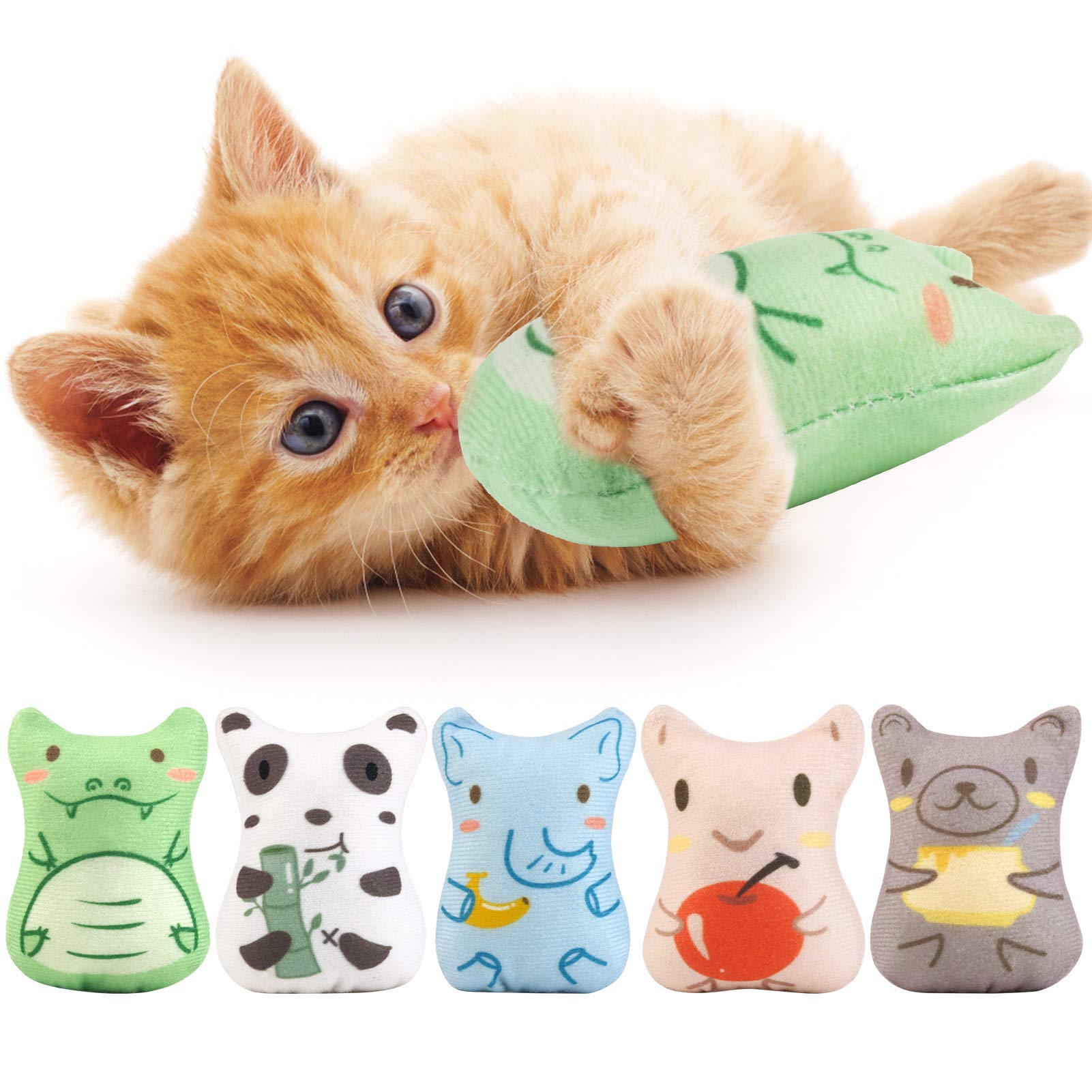 Dorakitten packaging avant montrant le lot de 5 jouets et l'avantage praticité