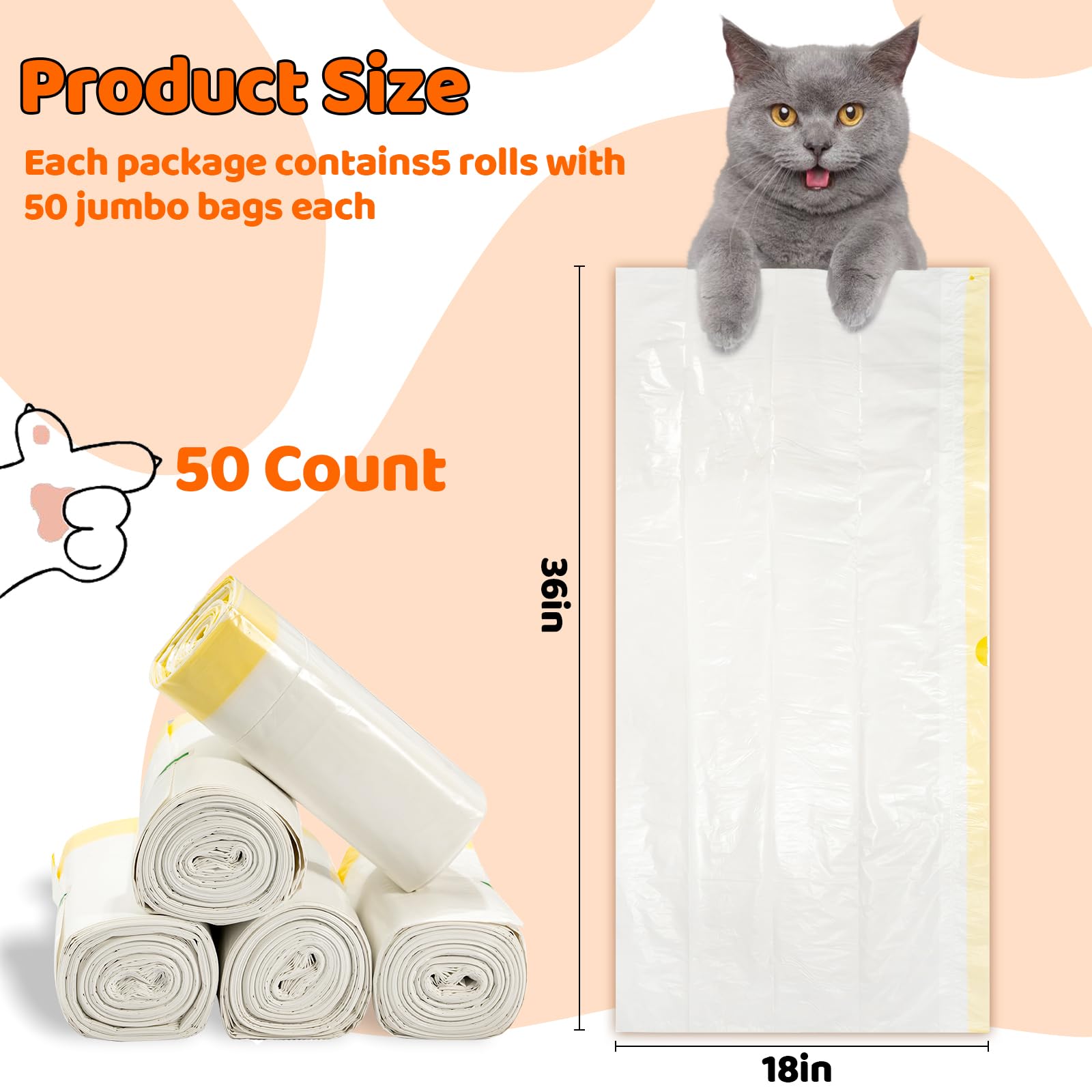 Dote on pet gros plan matière HDPE 2,5MIL pour solidité