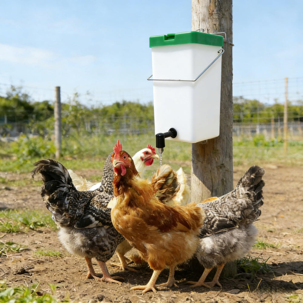DoubleWood bouteille installée dans une cage avec un lapin buvant, offre hydratation fiable