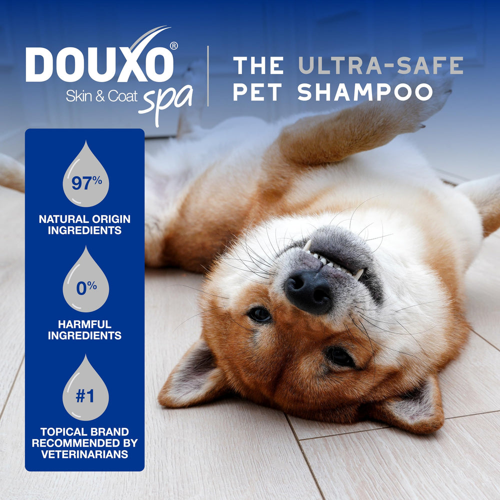 Douxo étiquette produit lisible, information sur ingrédients naturels