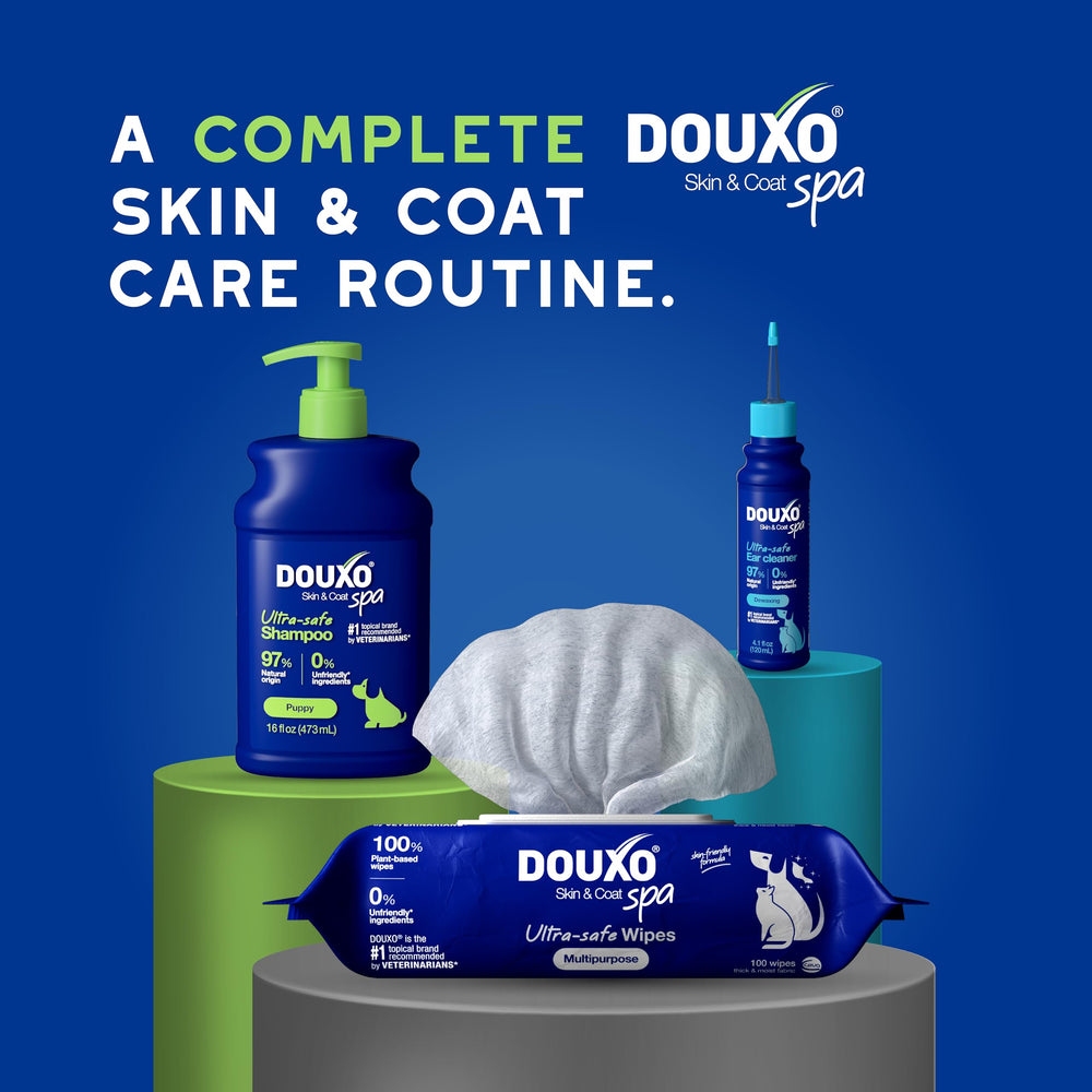 Douxo ensemble SPA montrant complémentarité shampoing et soins