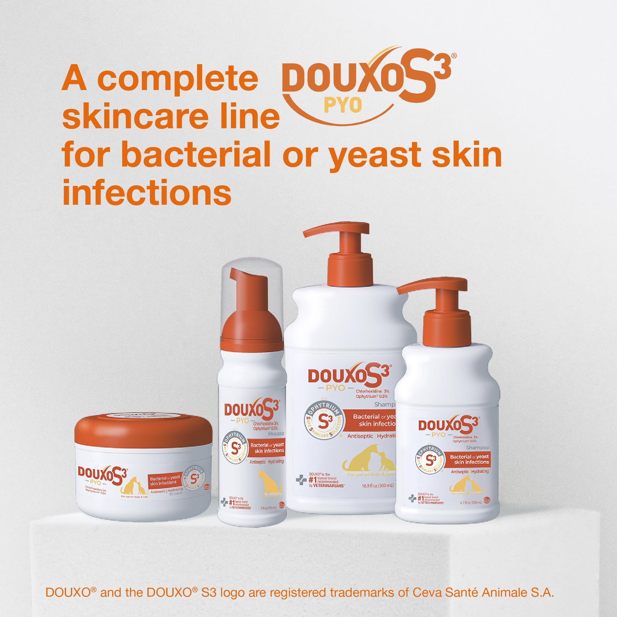 Visuel composants Douxo S3 PYO sans sulfates ni parabènes sécurité peau