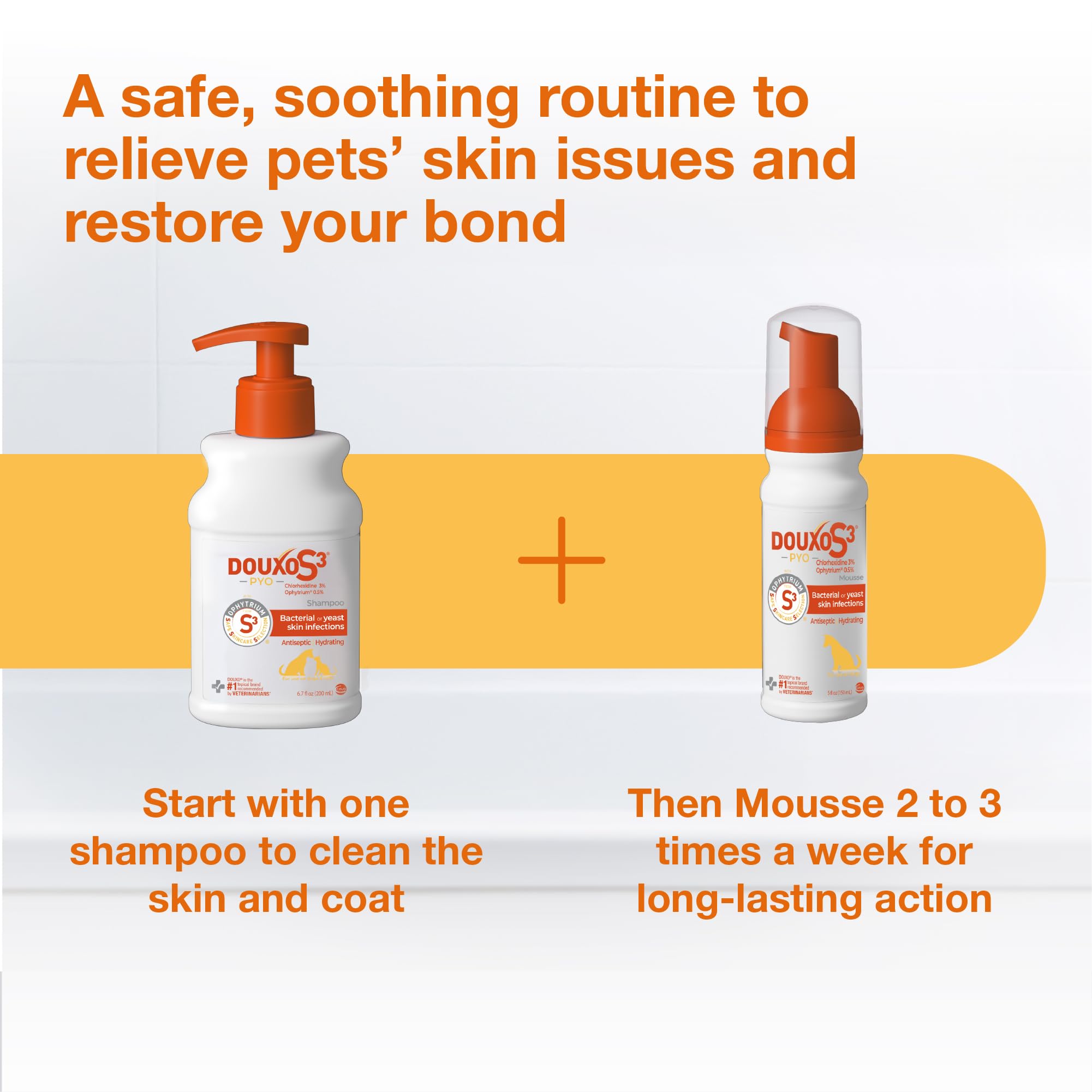 Routine soin Douxo S3 PYO avec mousse et lingettes solution complète