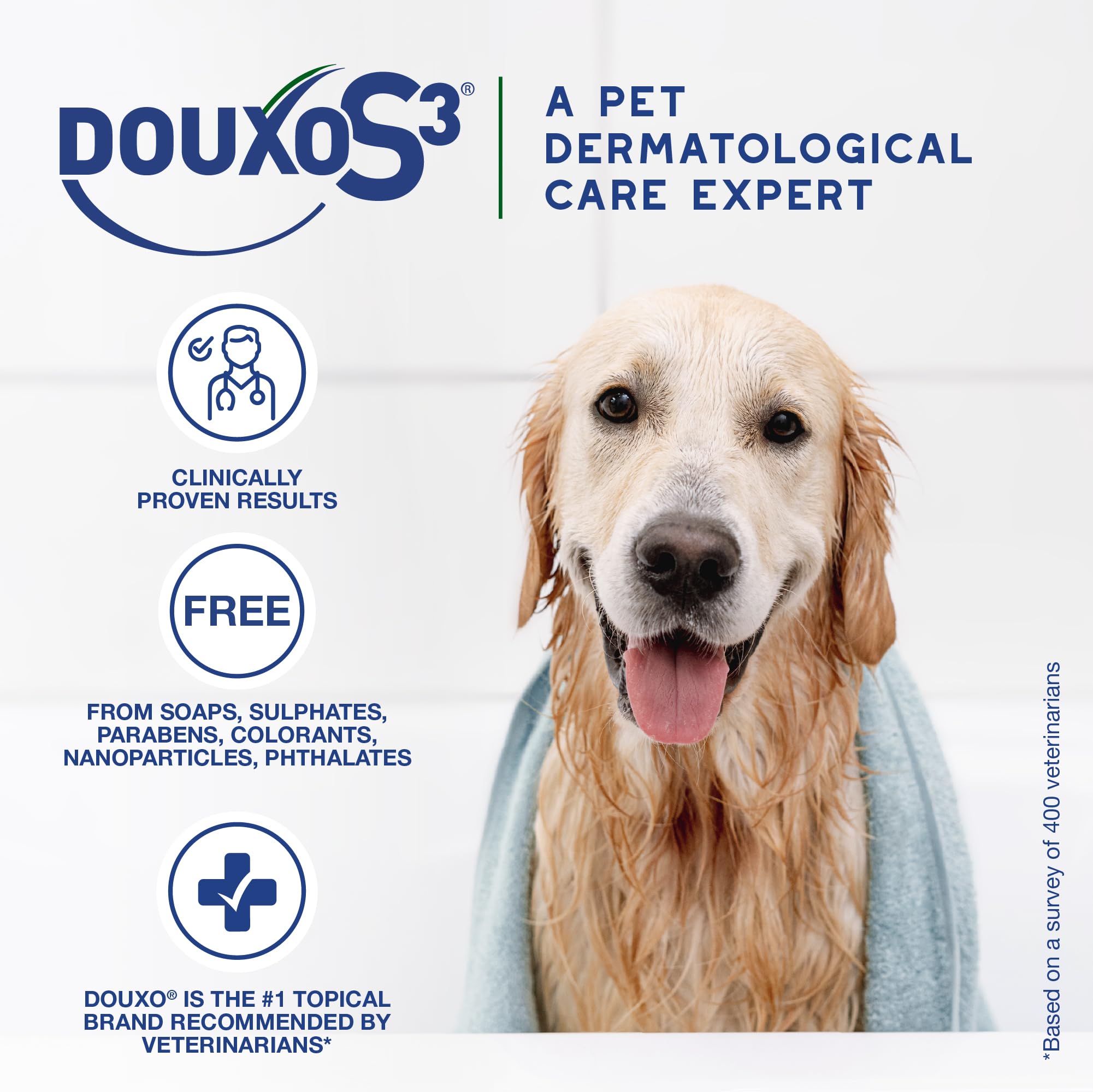 Douxo S3 SEB flacon dans une main pour visualiser l'échelle pratique