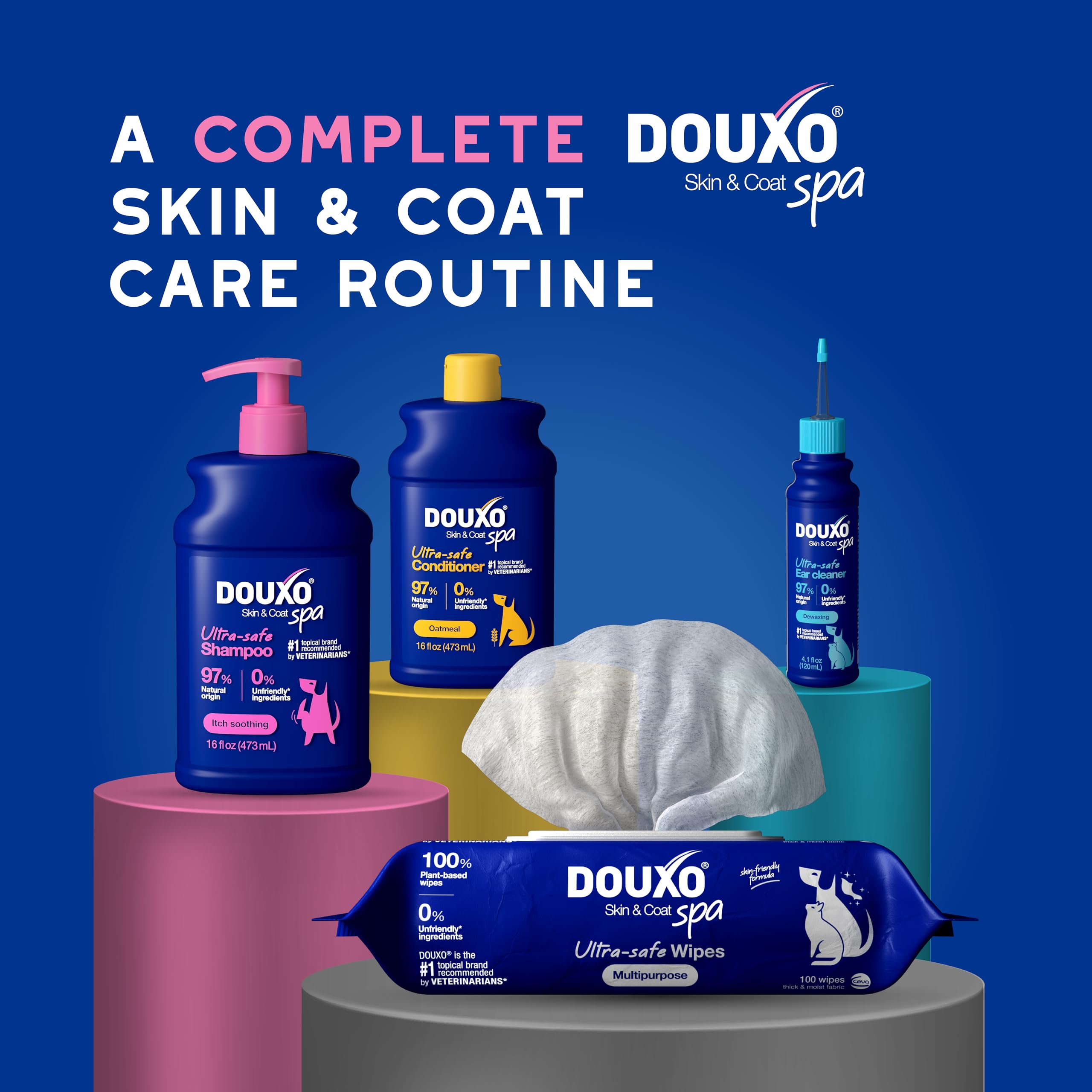 DOUXO chien détendu après bain confort et peau apaisée