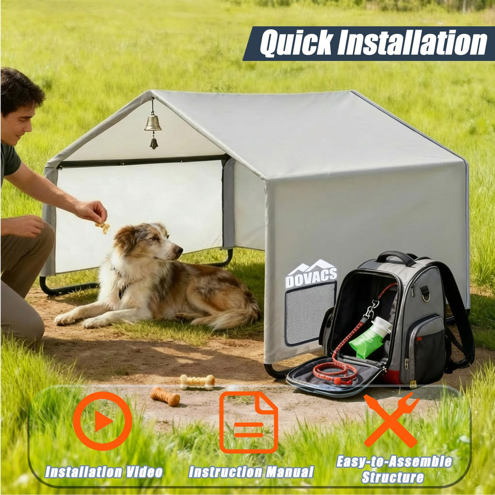 DOVACS grand chien à l'intérieur montrant espace confortable et ombre