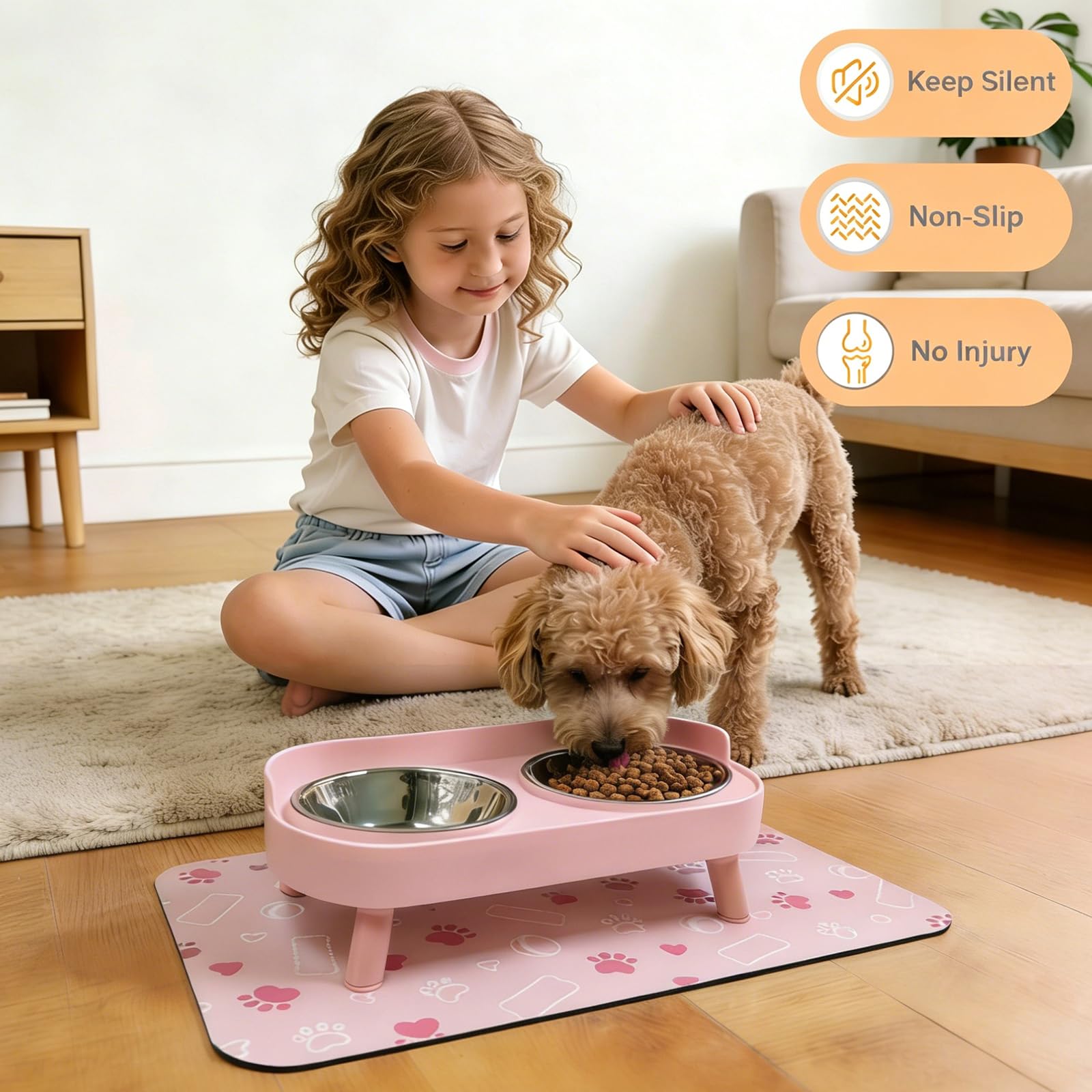 Dovcleing gamelle comparaison taille avec chien, adaptée aux animaux <25 lb