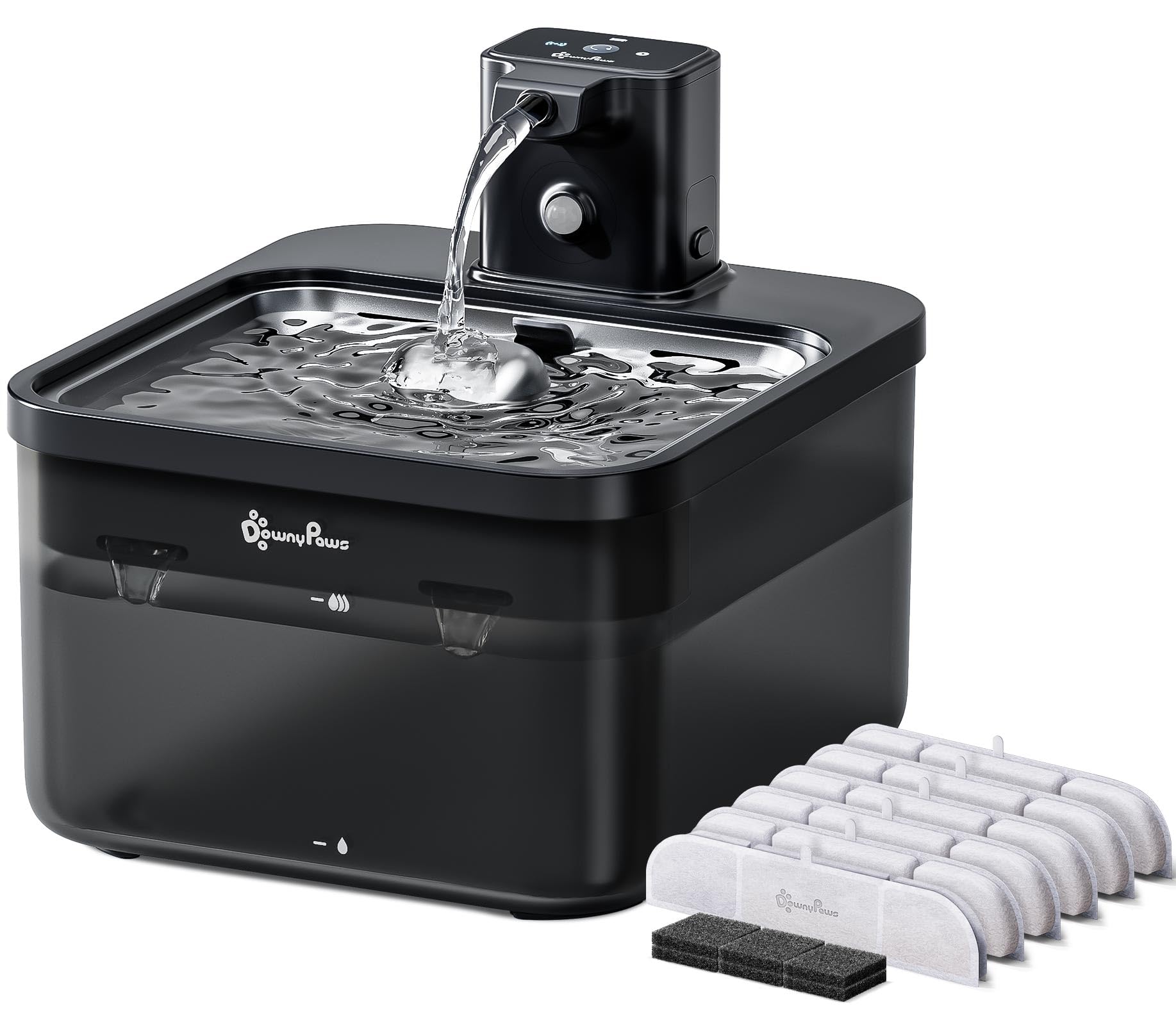 DownyPaws Black Pro vue face montrant design moderne et positionnement pratique