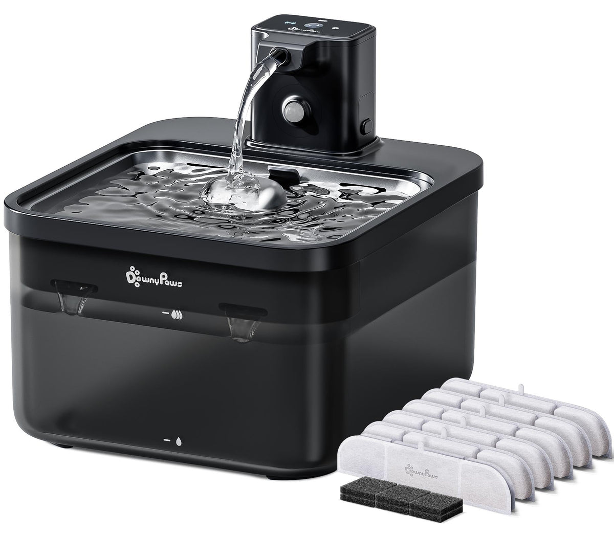 DownyPaws Black Pro vue face montrant design moderne et positionnement pratique
