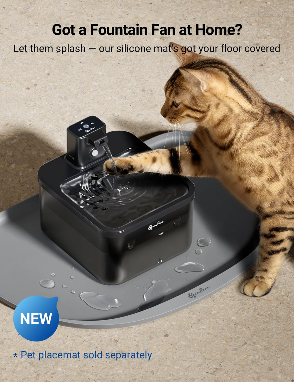 DownyPaws chat boit en mode motion stimulant l'intérêt d'hydratation