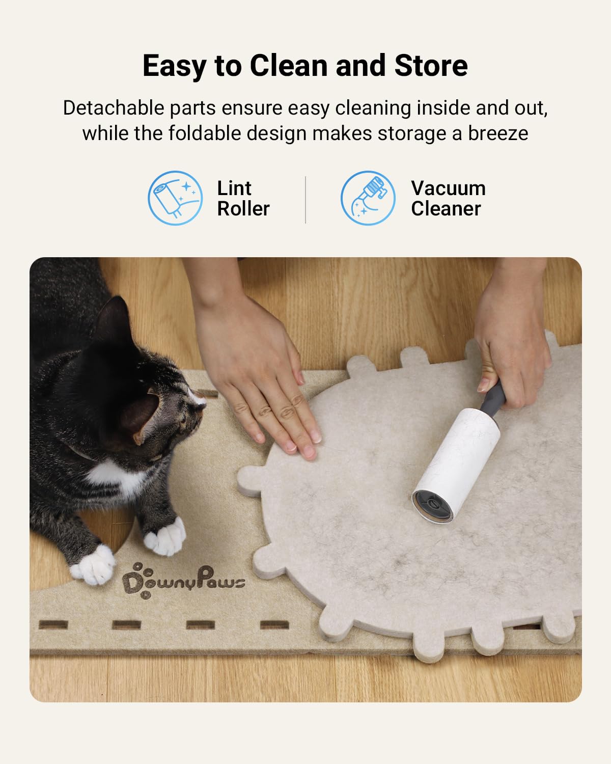 DownyPaws comparaison taille montrant encombrement compact