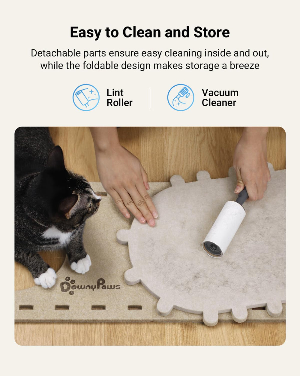DownyPaws comparaison taille montrant encombrement compact