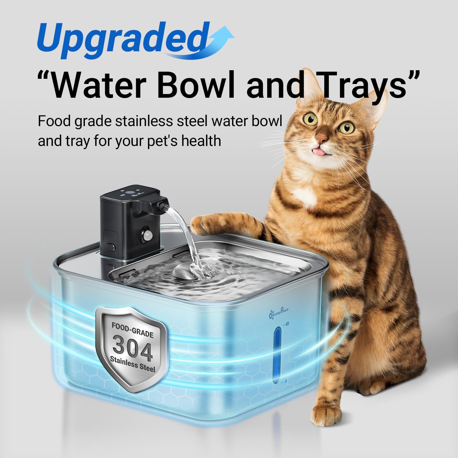 DownyPaws buse cascade montrant débit attractif pour stimuler boisson