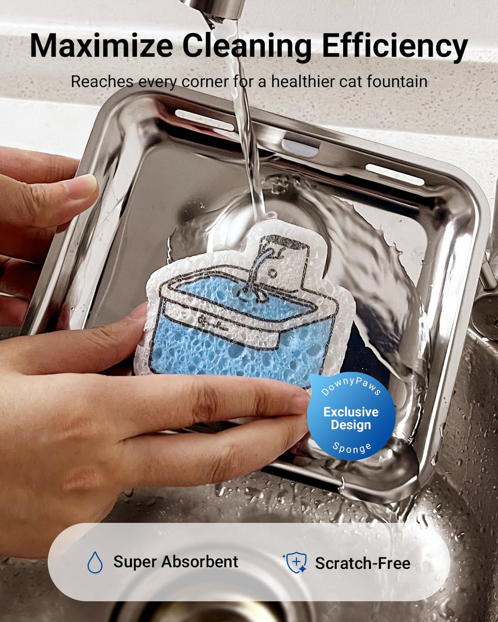 DownyPaws gros plan sur couches filtrantes, filtration multi-niveaux efficace