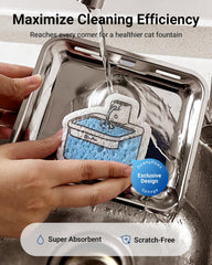 DownyPaws gros plan sur couches filtrantes, filtration multi-niveaux efficace