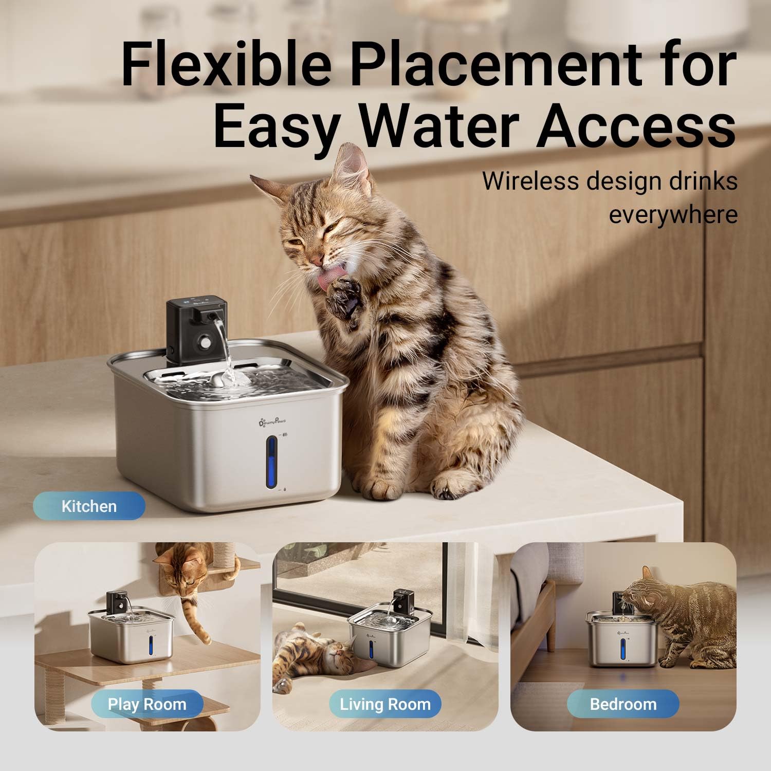 DownyPaws mousse filtrante en gros plan pour eau plus claire