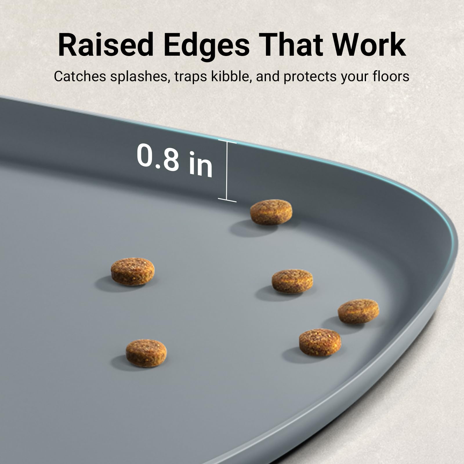 DownyPaws tapis en usage avec bol d'eau et de nourriture pour stabilité pendant le repas