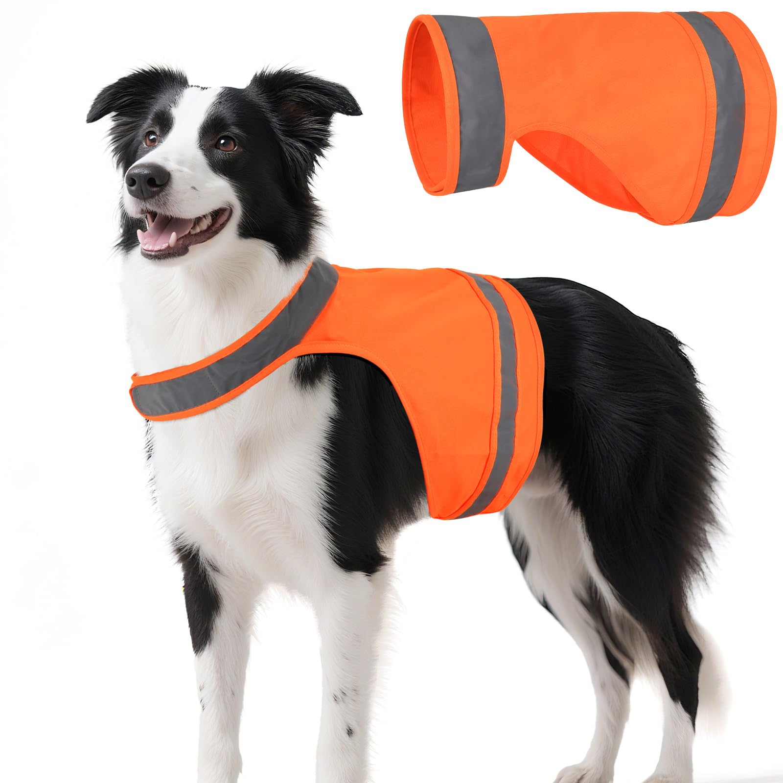 DQGHQME gilet orange face avant montrant visibilité accrue