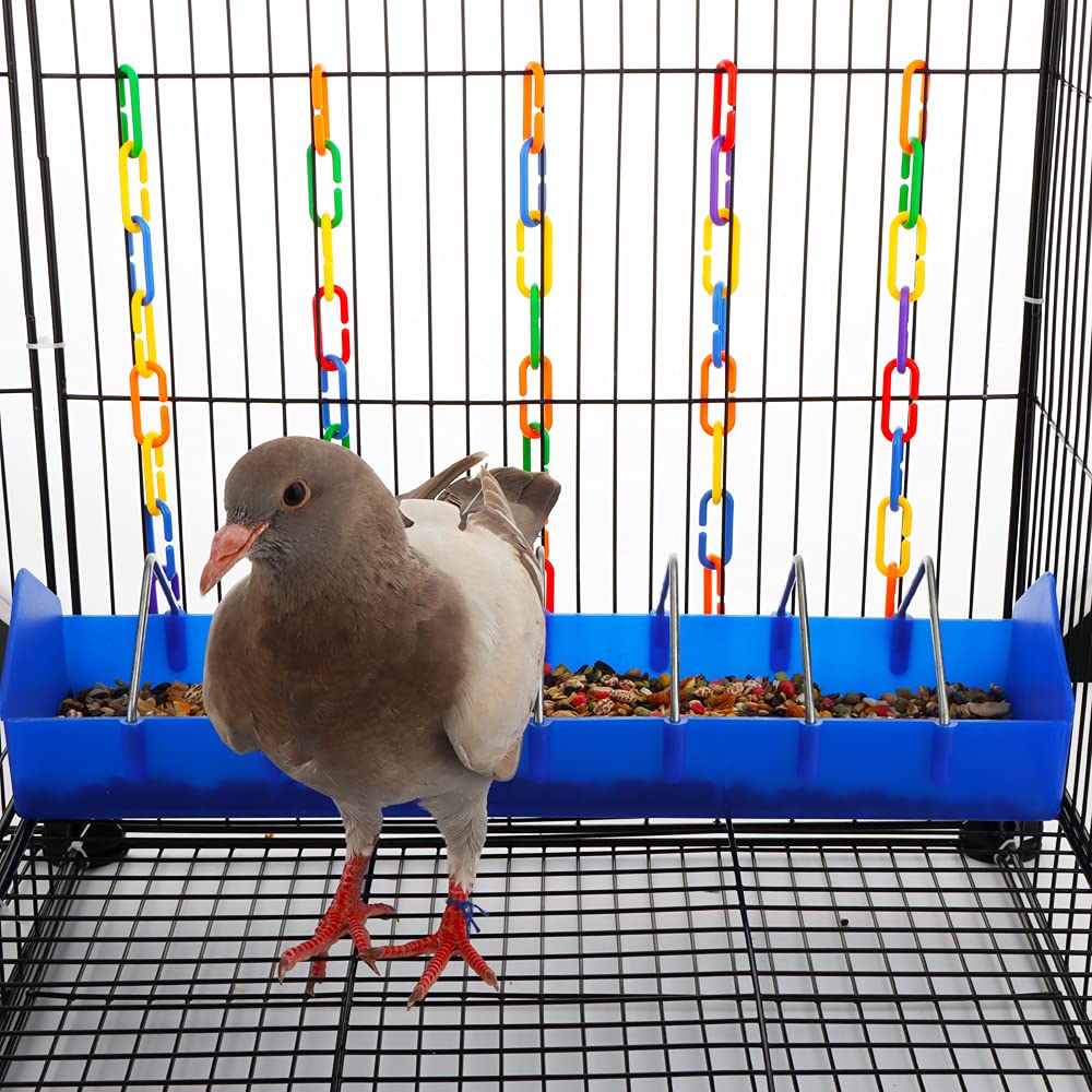DQITJ mangeoire en usage avec pigeons facilitant l'accès simultané
