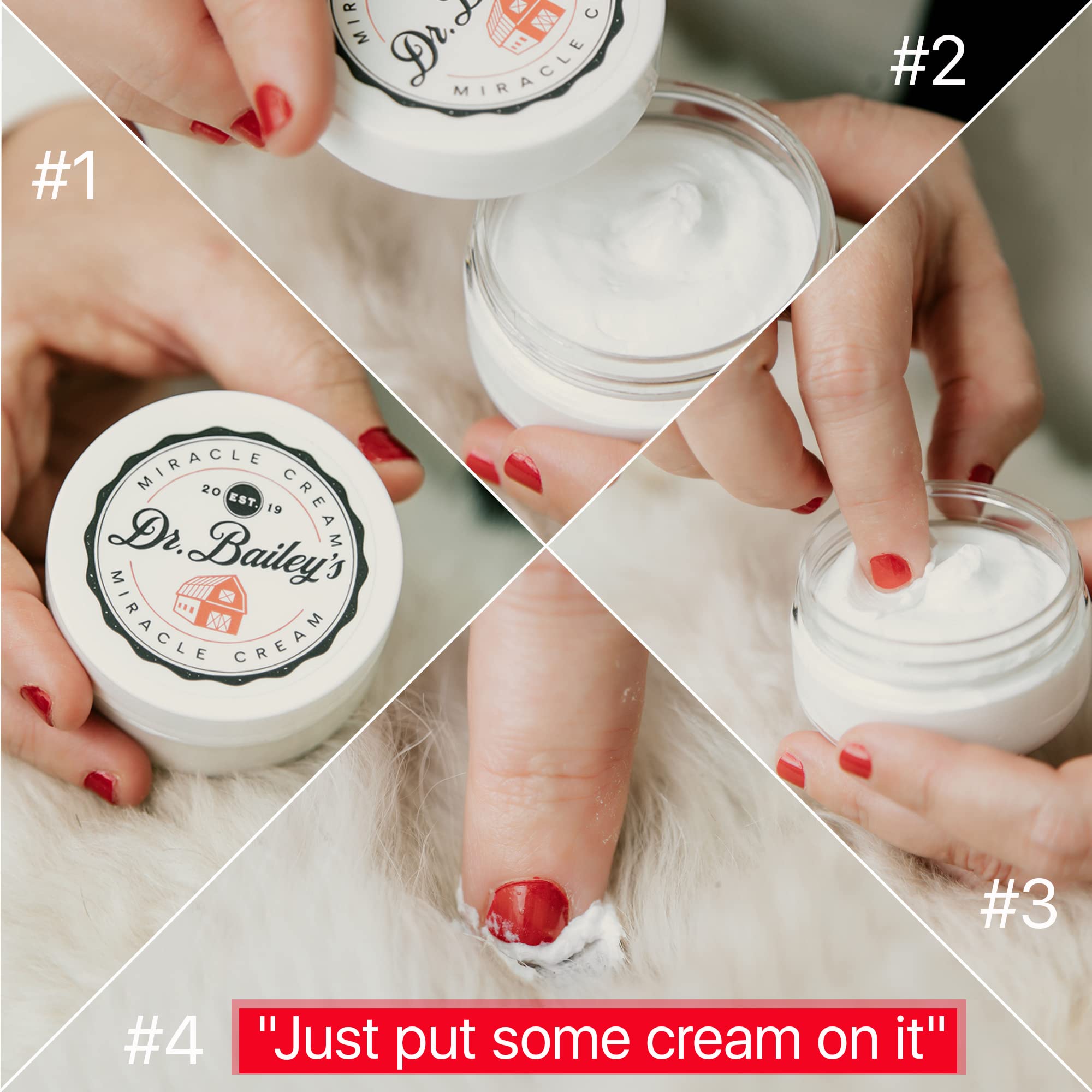 Dr. Bailey's Miracle Cream application sur patte soulageant irritation