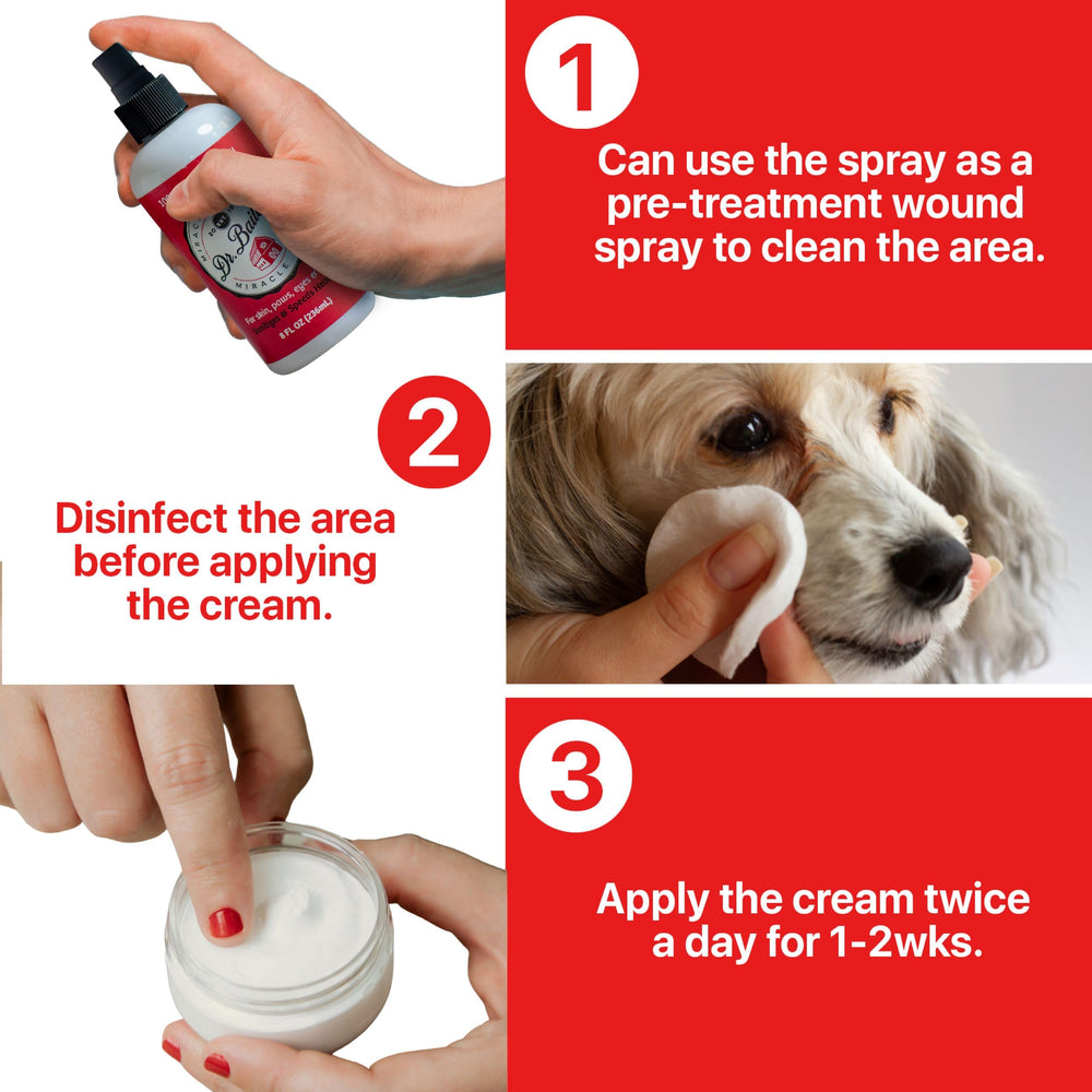 Dr. Bailey's Miracle Cream utilisation sur oreille de chat apaisant la zone