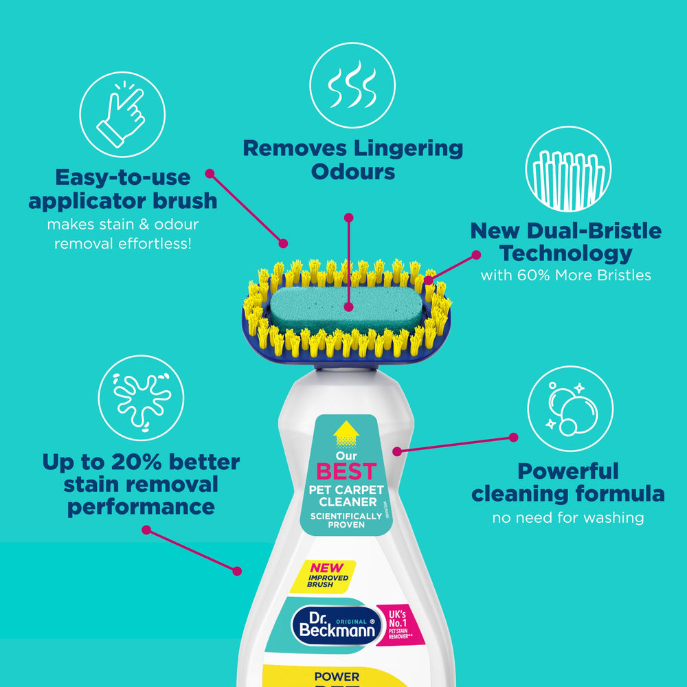 Dr. Beckmann gros plan brosse 2-en-1 assurant nettoyage profond