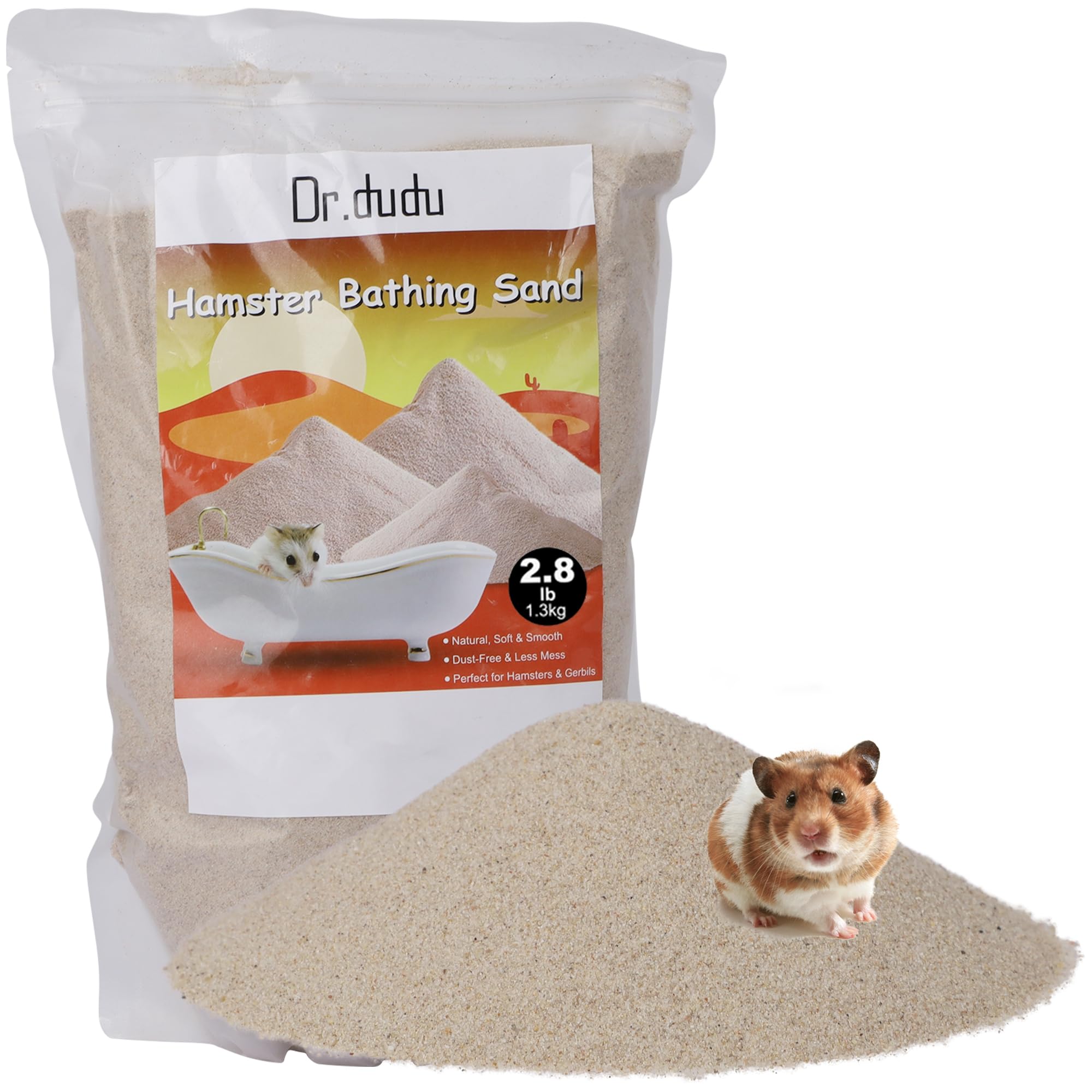 DR.DUDU emballage avant beige montrant le sac refermable et une conservation pratique