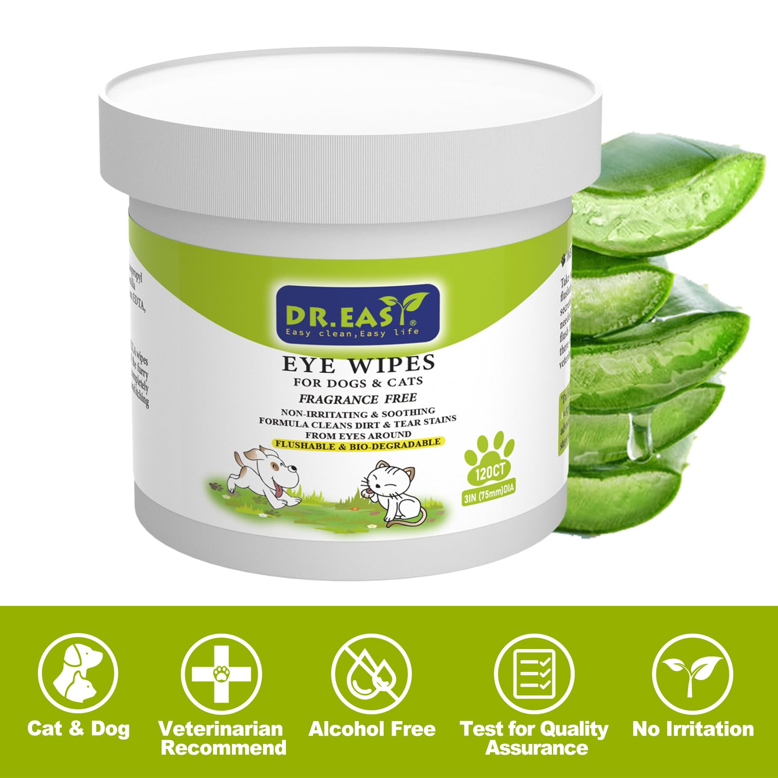 DR.EASY gros plan sur texture de lingette, douce et absorbante