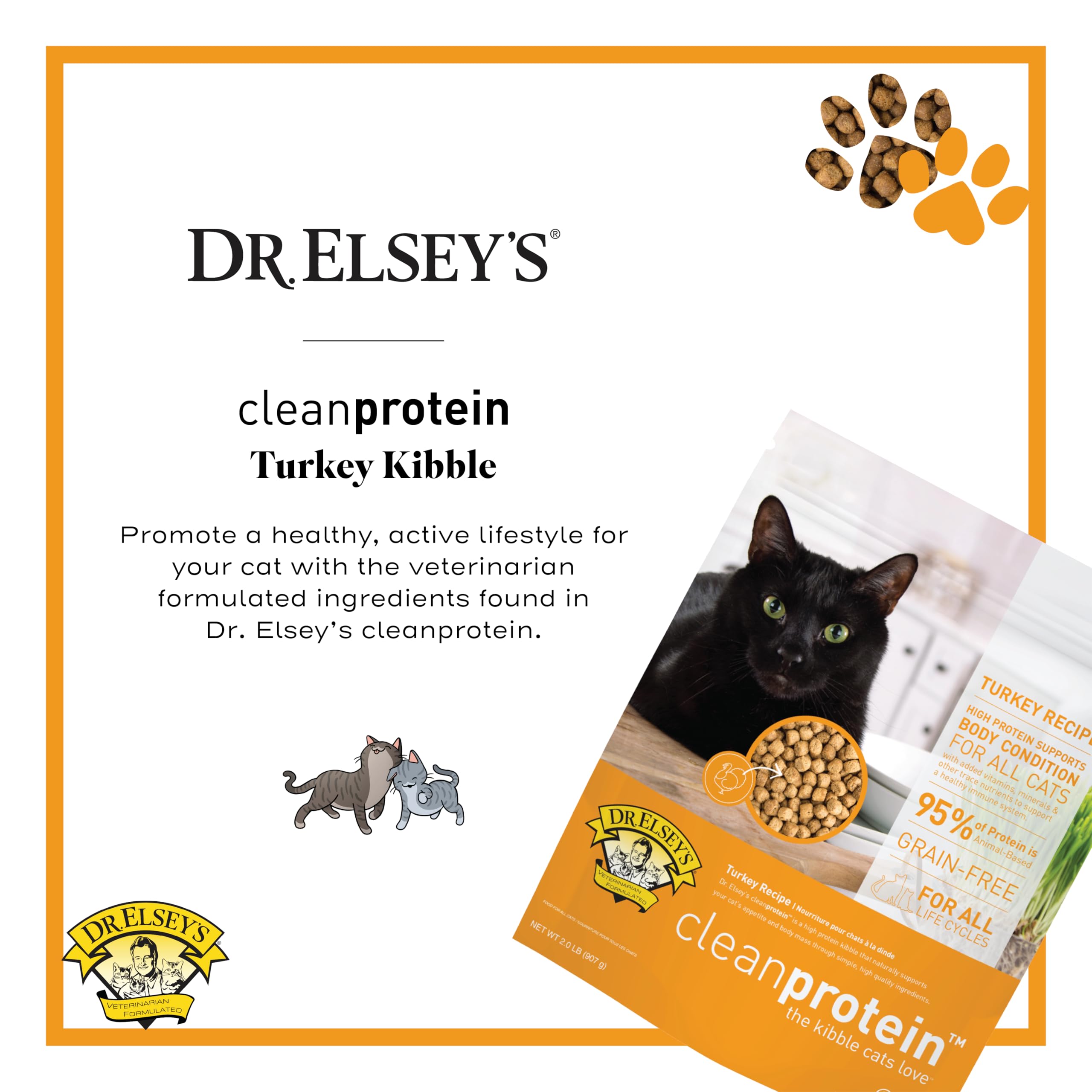 Dr. Elsey's pack et étiquette mettant en avant la dinde
