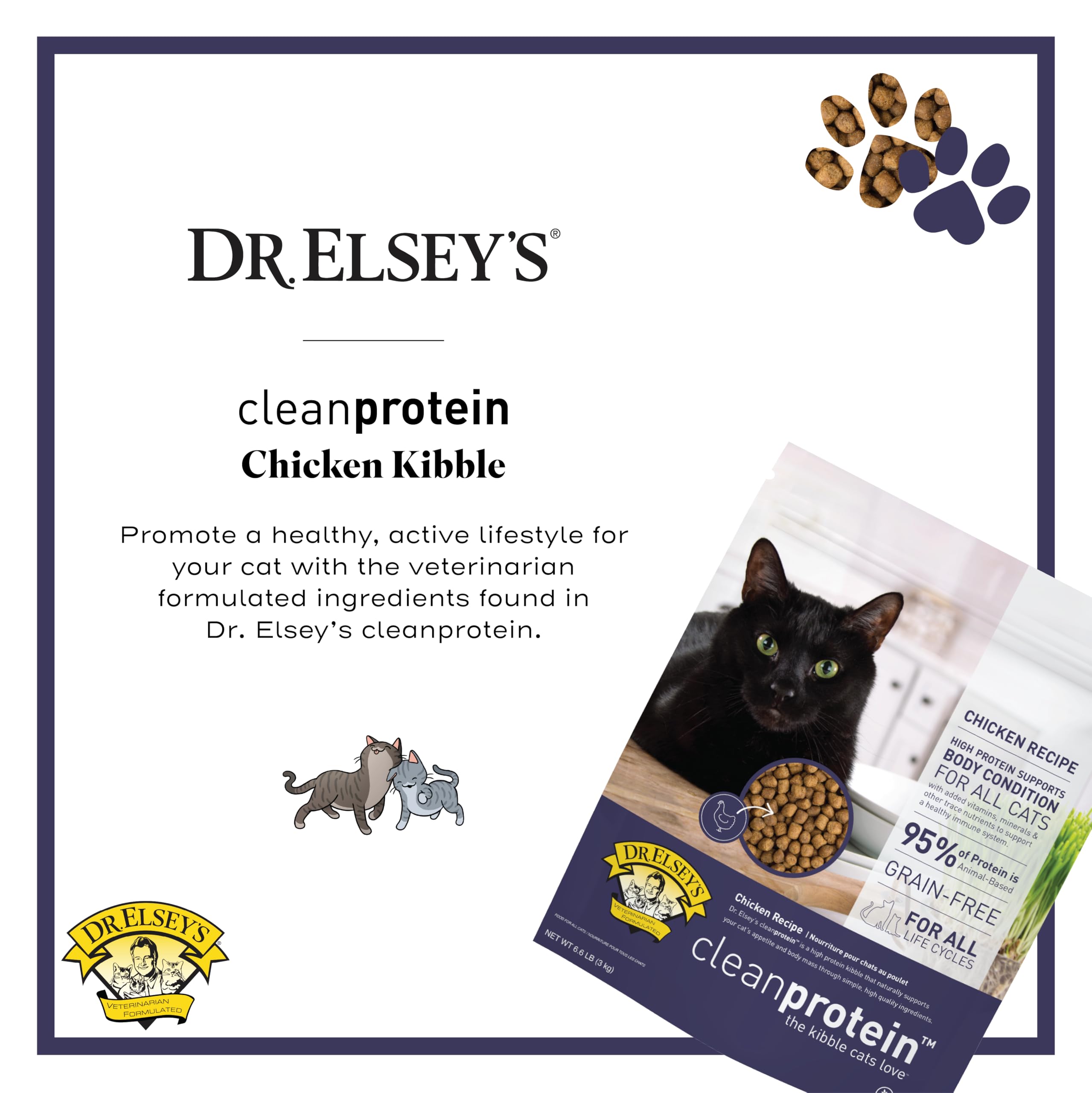 Dr. Elsey's gros plan croquettes illustrant consistance et appétence