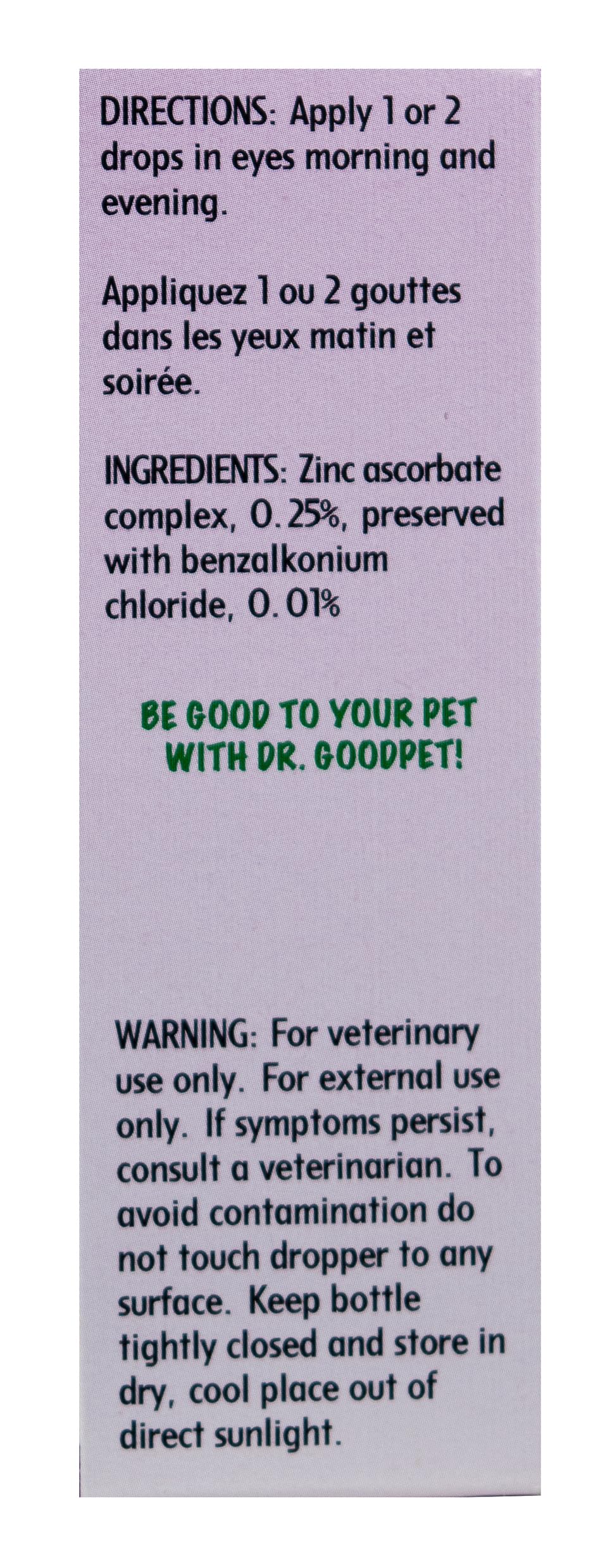 Dr. Goodpet étiquette ingrédients détail qualité Vitamine C et Zinc
