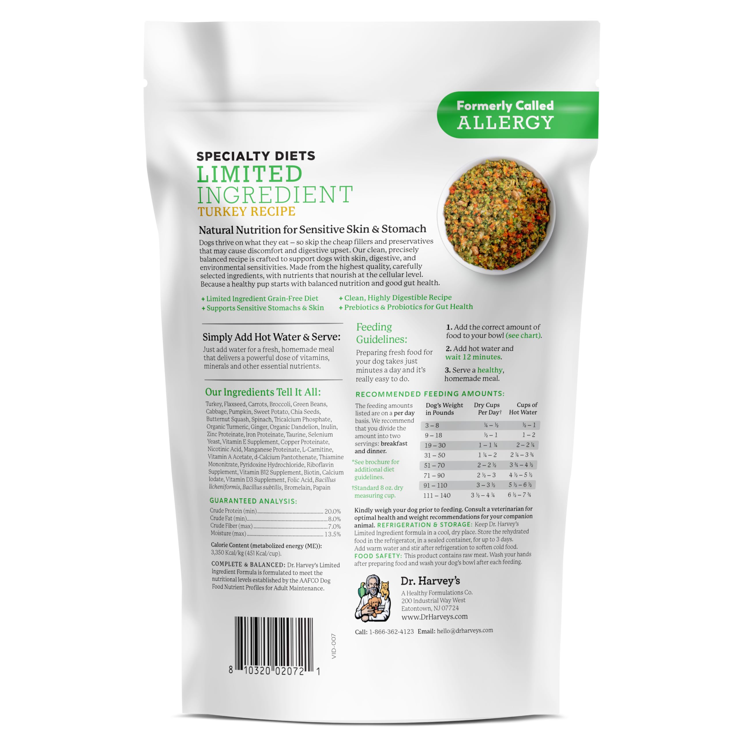Dr. Harvey's chien mange dans cuisine, bénéfice repas maison nutritif