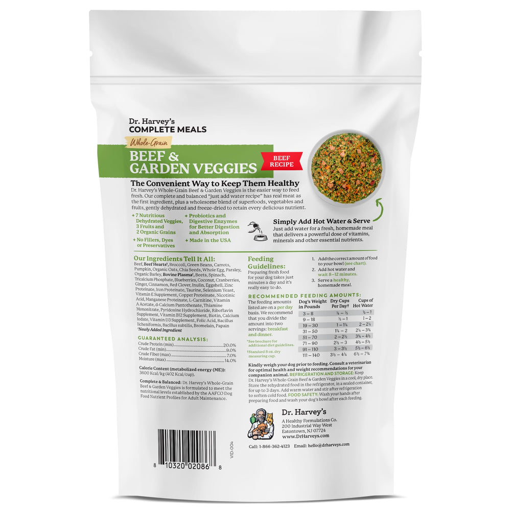 Dr. Harvey's sachet 5,5 oz comparé à une main pour échelle