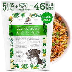 Dr. Harvey's emballage Veg-to-Bowl face montrant la marque et l'avantage pratique