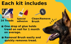 Dr. McHenry's vue d'ensemble du kit avec treads et pinceau de nettoyage inclus