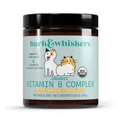 Dr. Mercola Bark & Whiskers flacon avant montrant l'emballage et l'usage pratique