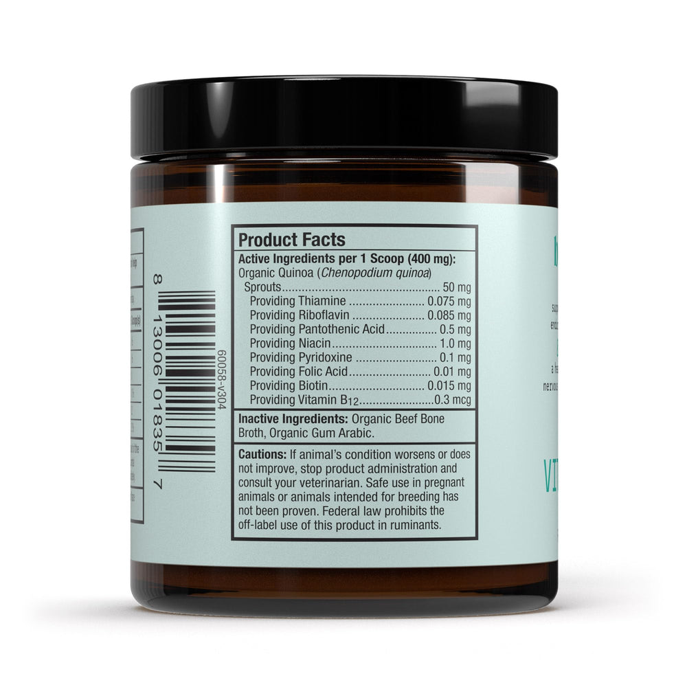 Dr. Mercola Bark & Whiskers étiquette détaillée affichant les ingrédients clés
