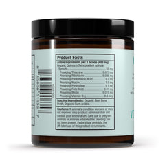 Dr. Mercola Bark & Whiskers étiquette détaillée affichant les ingrédients clés