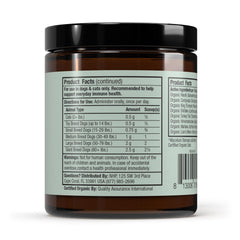 Dr. Mercola Bark & Whiskers gros plan sur la texture de la poudre pour biodisponibilité