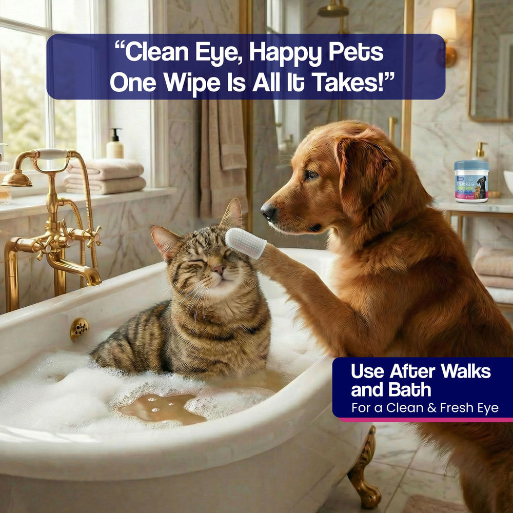 Dr. Paws lingettes dans cadre domestique pour hygiène oculaire quotidienne
