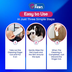 Dr. Paws gros plan texture de la lingette, nettoyage sans peluches