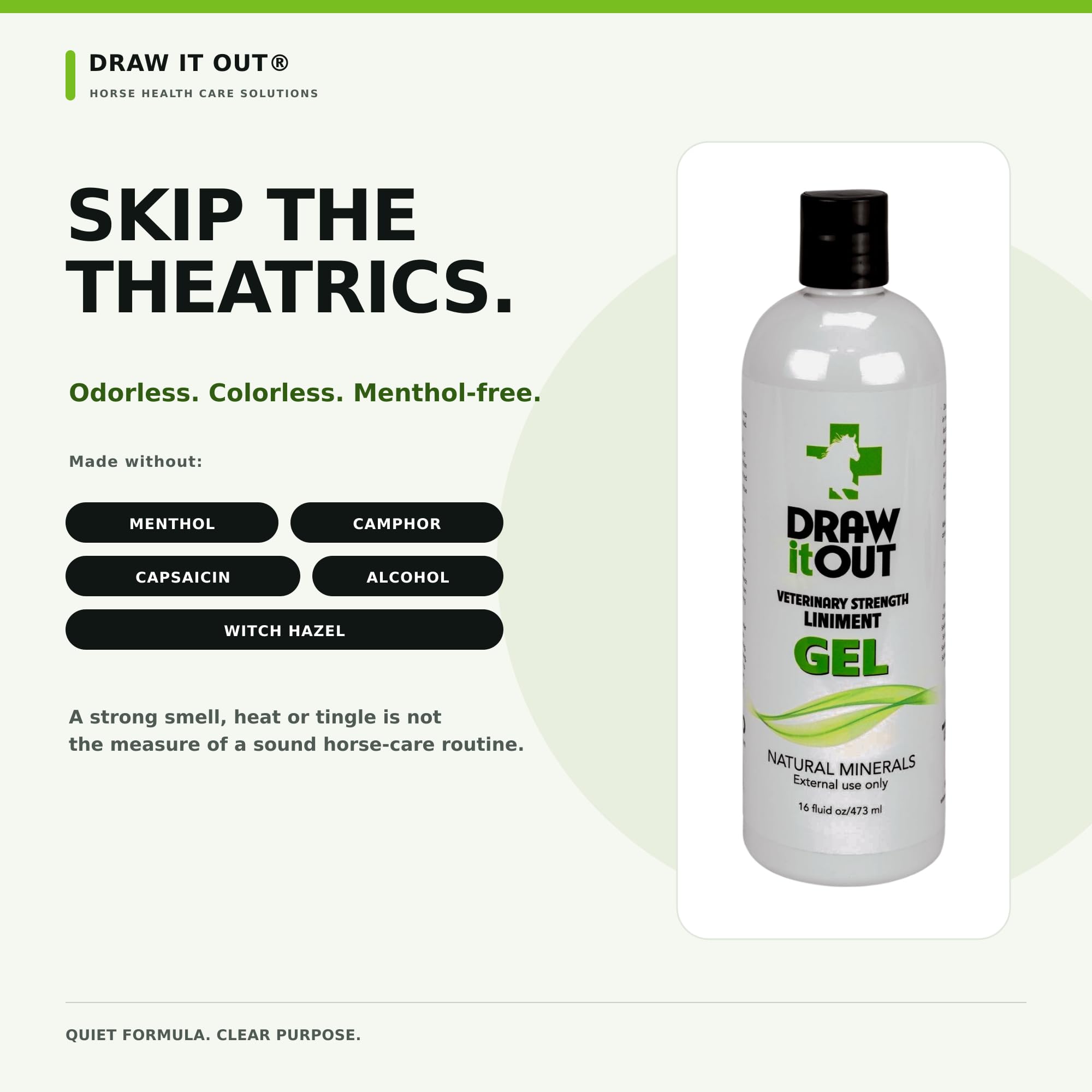 Draw It Out gel utilisé sous une guêtre montrant compatibilité avec protections