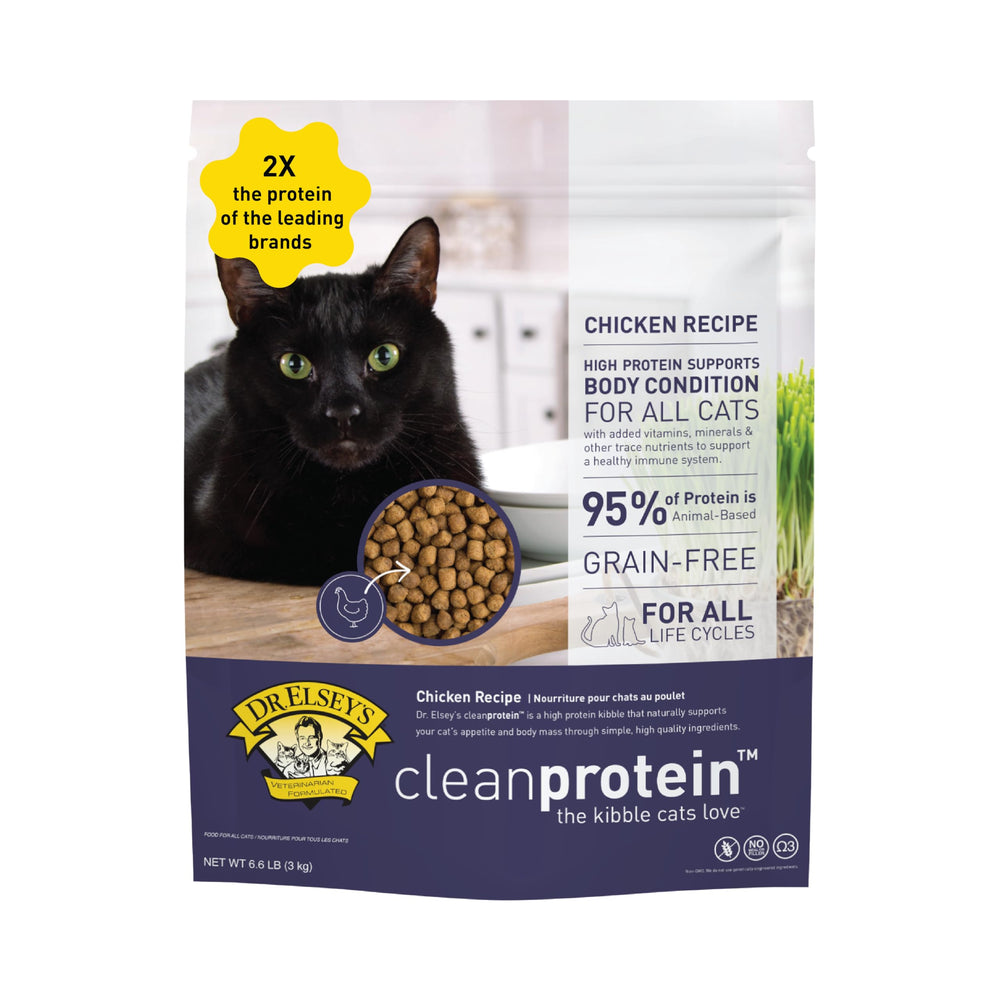 Dr. Elsey's sac 6,6 lb montrant le packaging et l'avantage protéique